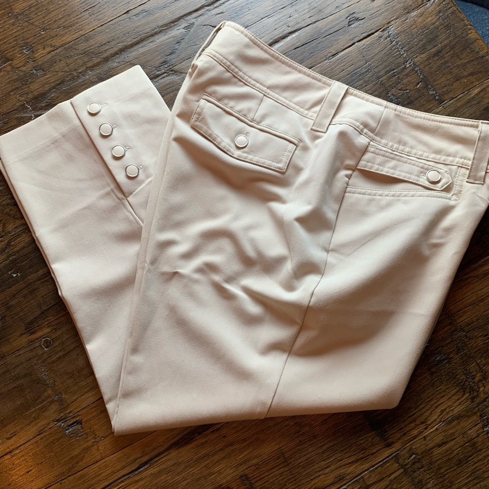 Women's Tailored Button-Hem Pants - Cream